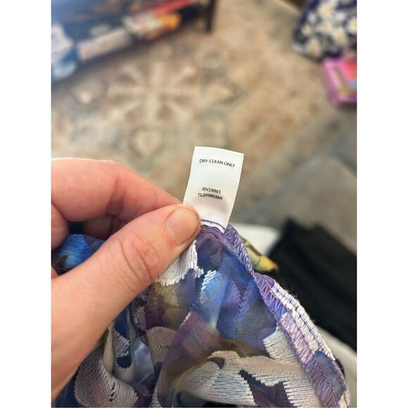 Tildon Embroidered Floral Top Multi-Color Sheer Sweater, Size Large - Picture 7 of 8